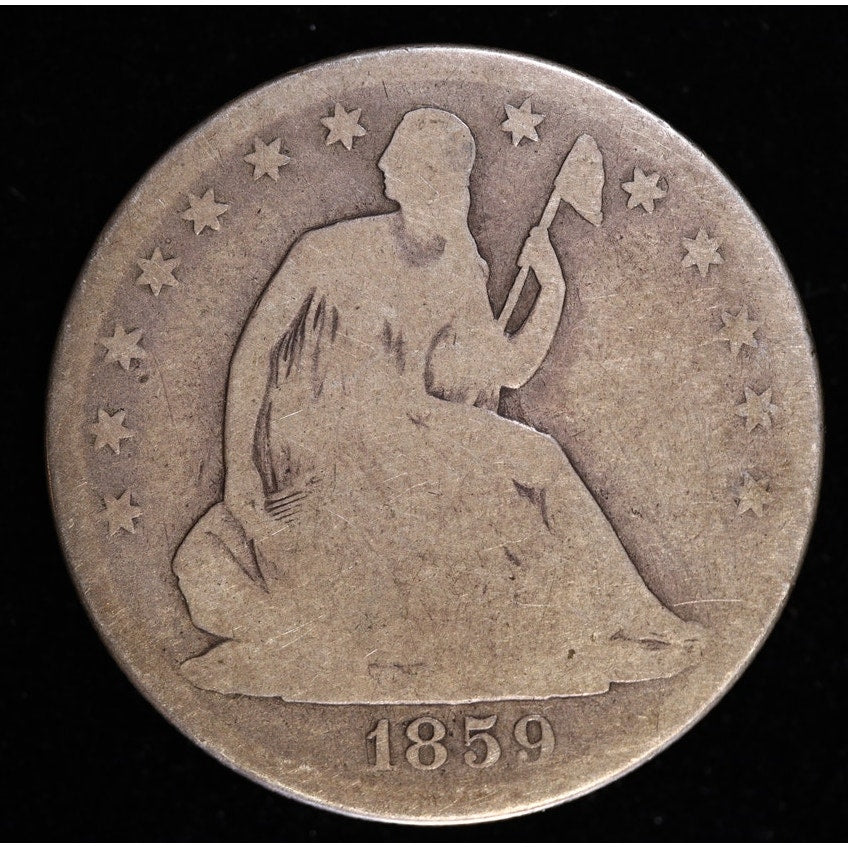 1859-O Seated Liberty Half Dollar Silver Coin Obverse