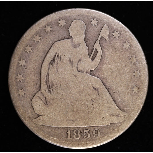 1859-O Seated Liberty Half Dollar Silver Coin Obverse