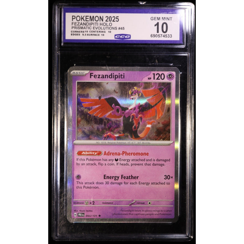 2025 Pokemon Fezandipiti Holo 045/131 CCG 10 Gem Mint
