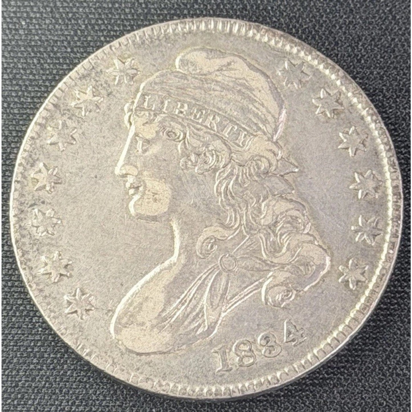 1834 Small Date Stars Letters Capped Bust Half Dollar obverse