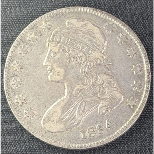 1834 Small Date Stars Letters Capped Bust Half Dollar obverse