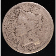 1865 Three Cent Nickel Civil War Era US Coin Obverse