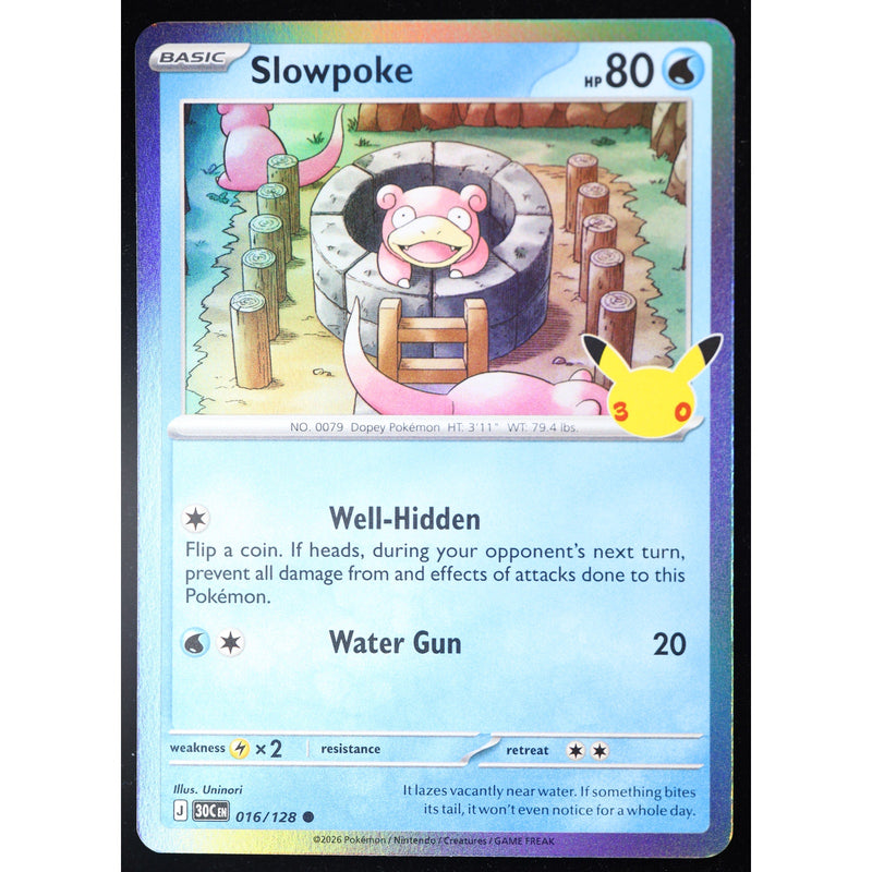 Pokemon Slowpoke 016/128 30th Celebration Holo English Near Mint