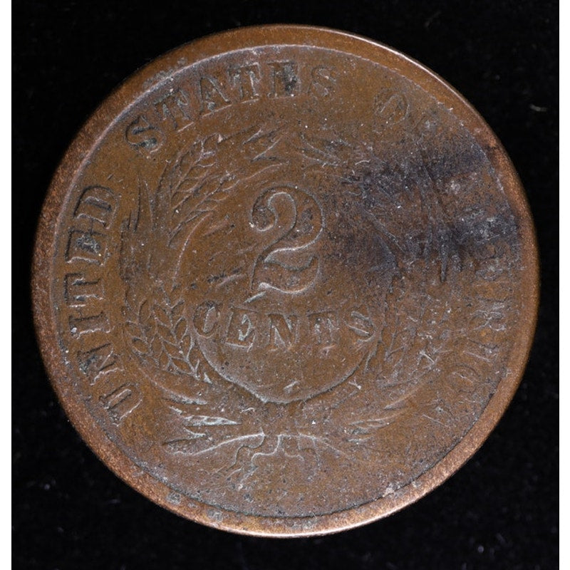 1864 Two Cent Piece First Year Issue Civil War Era Coin