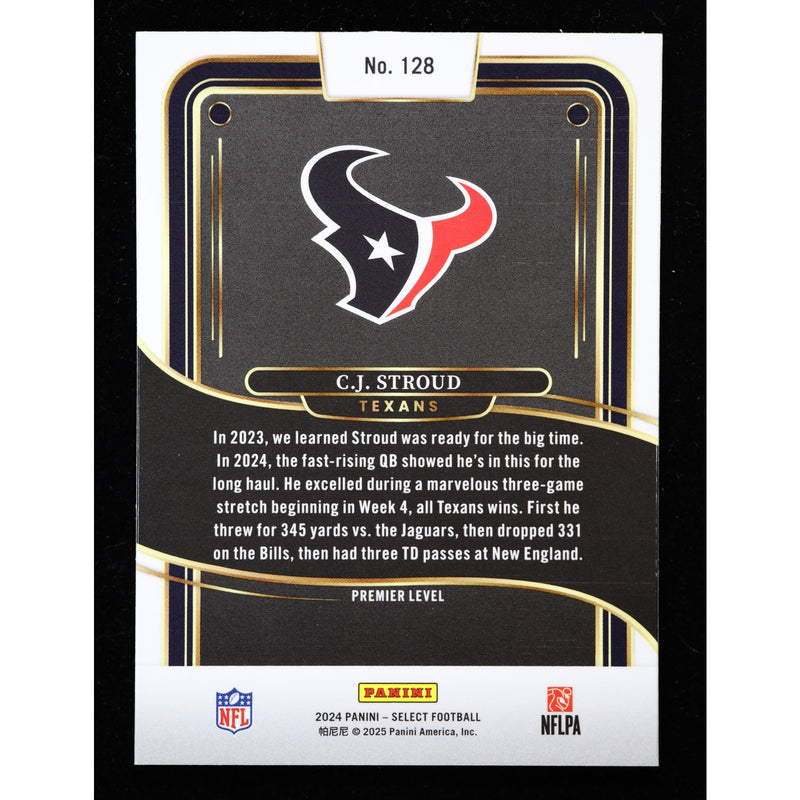 2024 Panini Select C.J. Stroud #128 Premier Level Football Card back