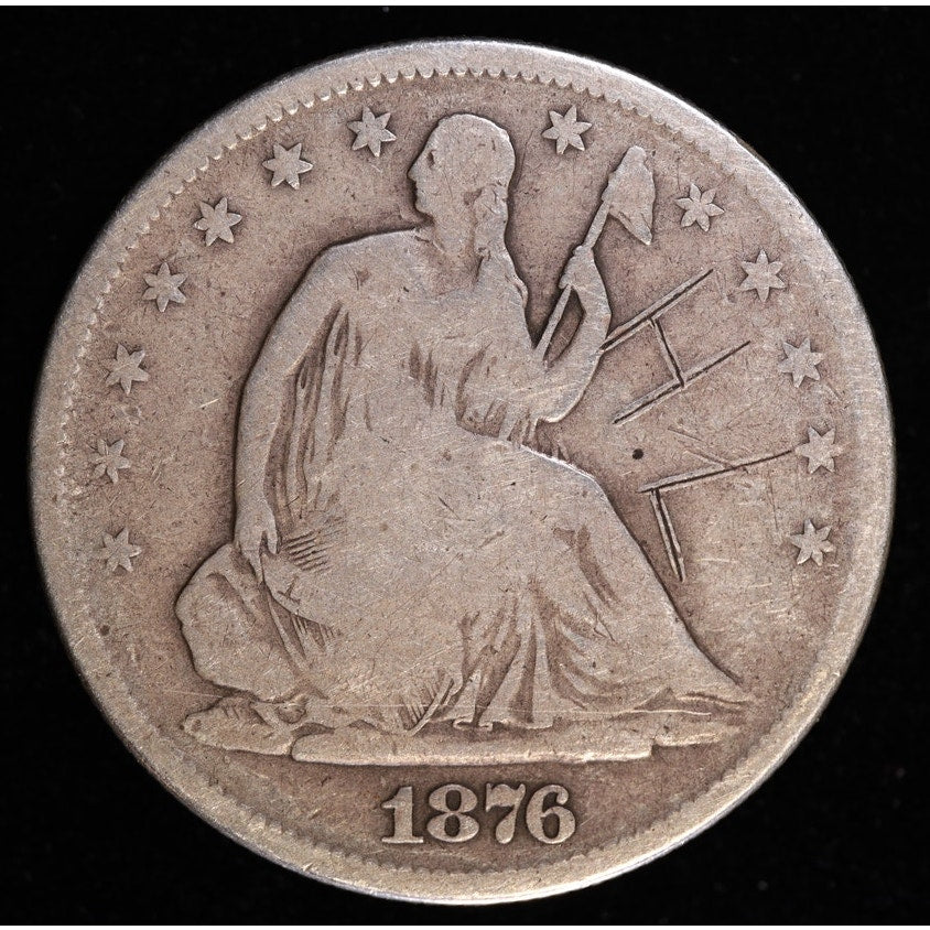 1876-S Seated Liberty Half Dollar Silver Coin Obverse