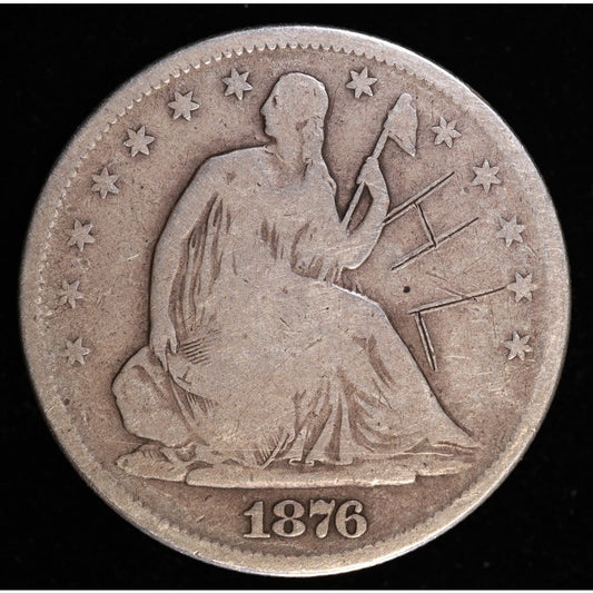 1876-S Seated Liberty Half Dollar Silver Coin Obverse