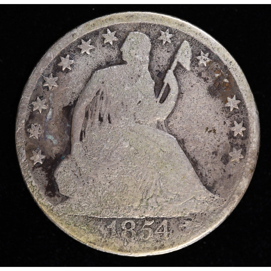 1854-O Seated Liberty Half Dollar New Orleans Silver Coin Obverse