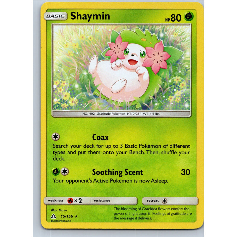 Pokemon Shaymin 015/156 Ultra Prism Rare Holo English NM