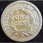 1849 Braided Hair Large Cent reverse early U.S. copper coin