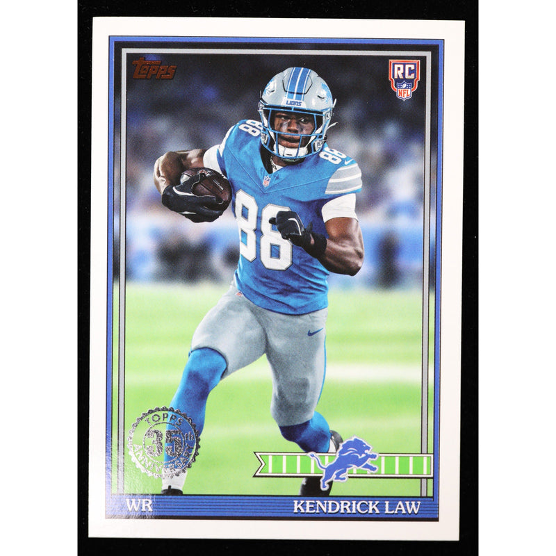 2026 Topps Flagship Kendrick Law RC 1991 Topps 91TR-42 Football front