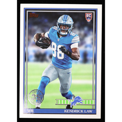 2026 Topps Flagship Kendrick Law RC 1991 Topps 91TR-42 Football front