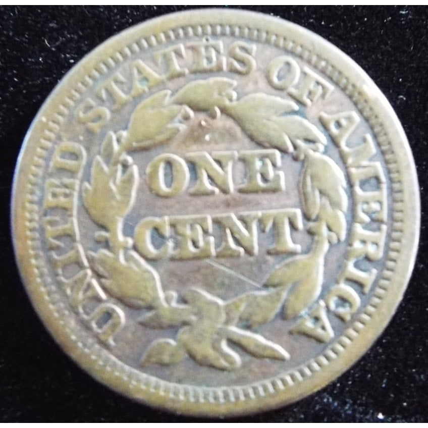 Braided Hair Large Cent reverse early U.S. copper coin