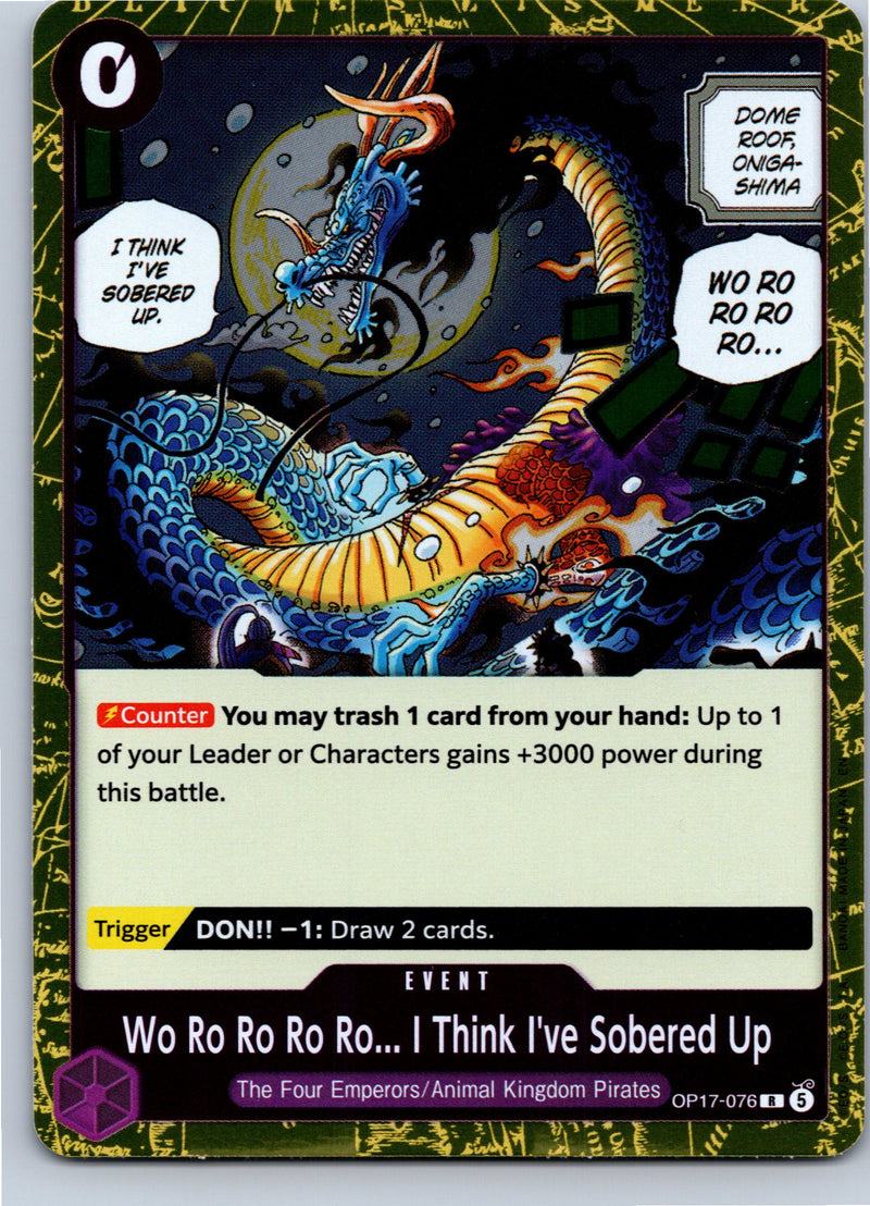Wo Ro Ro Ro Ro... I Think I've Sobered Up OP17-076 Rare Foil One Piece card front